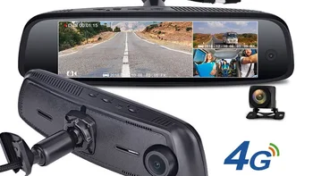 8inch 3 cams įrašyti 4G veidrodis automobilių skaitmeniniai vaizdo įrašymo įrenginiai su ADAS WIFI, GPS navigaciją vaizdo įrašymo gyventi nuotolinio protingas