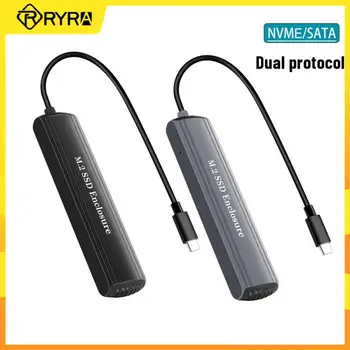 RYRA Dual Protokolo NGFF SATA M. 2 NVME SSD Talpyklos Adapterio Tipas-C 3.1 Gen2 Standžiojo Disko Gaubto 10Gbps M. 2 NVME SSD USB 3.1