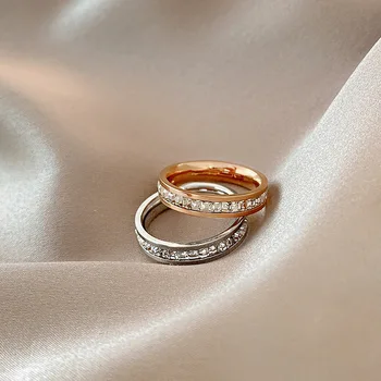 Nerūdijančio Plieno Žiedas Moterims Kristalų Žiedai Prabangos Tendencija Punk Žiedai Y2k Papuošalai Vestuvių Dovana