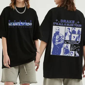 Retro Stiliaus Drake Rap Kelionių 2023 Grafinis Marškinėliai vyriški Hip-Hop Tendencija Negabaritinių marškinėliai Unisex 100% Medvilnės Mados Tees Streetwear