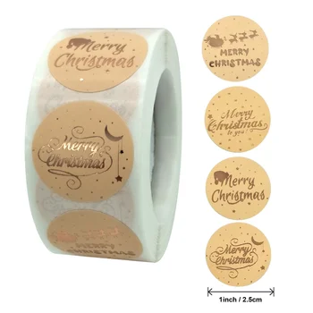 100-500pcs Rose Gold Linksmų Kalėdų Lipdukai užrašų knygelė Sandarinimo Etiketės, Lipdukai Dovanų Pakavimo Grupė 