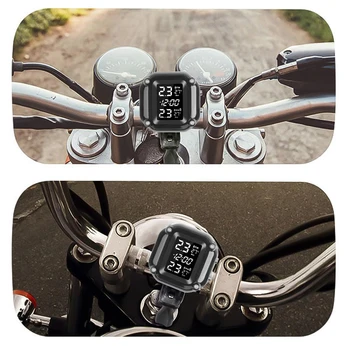Motociklo PSSS Moto Padangų Slėgio Padangų Temperatūros Stebėjimo, Signalizacijos Sistema Su 2 Išoriniai Jutikliai, Magnetinis USB Greitas Įkrovimas