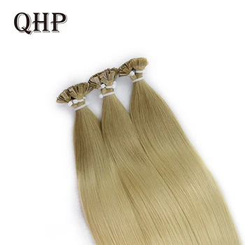 QHP Butas Patarimas Plaukų priauginimas 100% Raw Mergelės Žmogaus Plaukų Stick Keratino Kapsules Prieš Surištos Spalvų Tiesiai Brazilija 50pcs 1g/vnt Nuotrauka 2