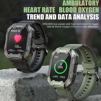 2023 C20 Vyrų Smart Žiūrėti 5ATM IP68 Vandeniui Plaukti Fitness Tracker Širdies ritmas, Kraujo Deguonies Stebėti Karinių Smartwatch Pardavimas Nuotrauka 2