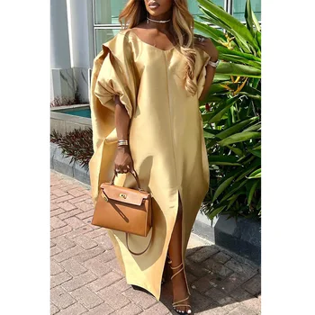 2023 Afrikos Suknelės Moterims Vasaros Elegantiškas Afrikos Pusę Rankovės O-kaklo Poliesteris Ilga Suknelė Maxi Suknelė S-2XL Afrikos Drabužiai